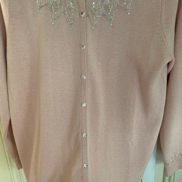 Bob Mackie Pink Vintage Embroidered Cardigan - Picture 12 of 14